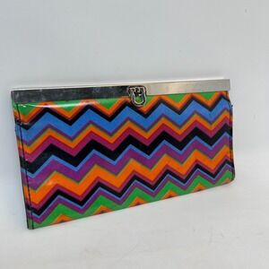 Clutch Wallet Chevron Pattern Multi Colored Mundi Brand? Vinyl